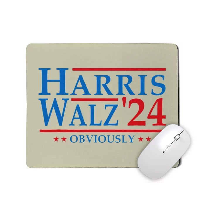 Kamala Harris Walz Obviously 2024 Election Vote Tim Waltz Mousepad