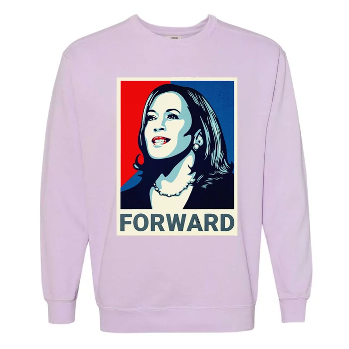 Kamala Harris Walz Waltz 2024 Moving Forward Not Going Back Garment-Dyed Sweatshirt