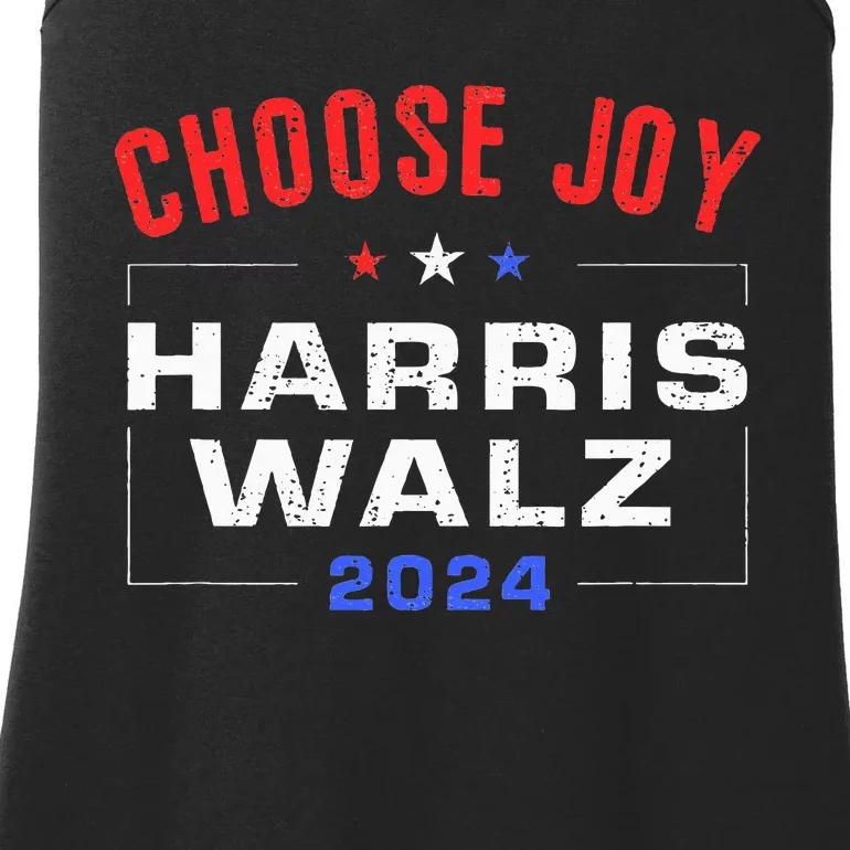 Kamala Harris Walz 2024 Choose Joy Fun Usa Patriotic Ladies Essential Tank