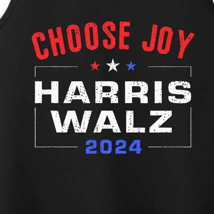 Kamala Harris Walz 2024 Choose Joy Fun Usa Patriotic Performance Tank