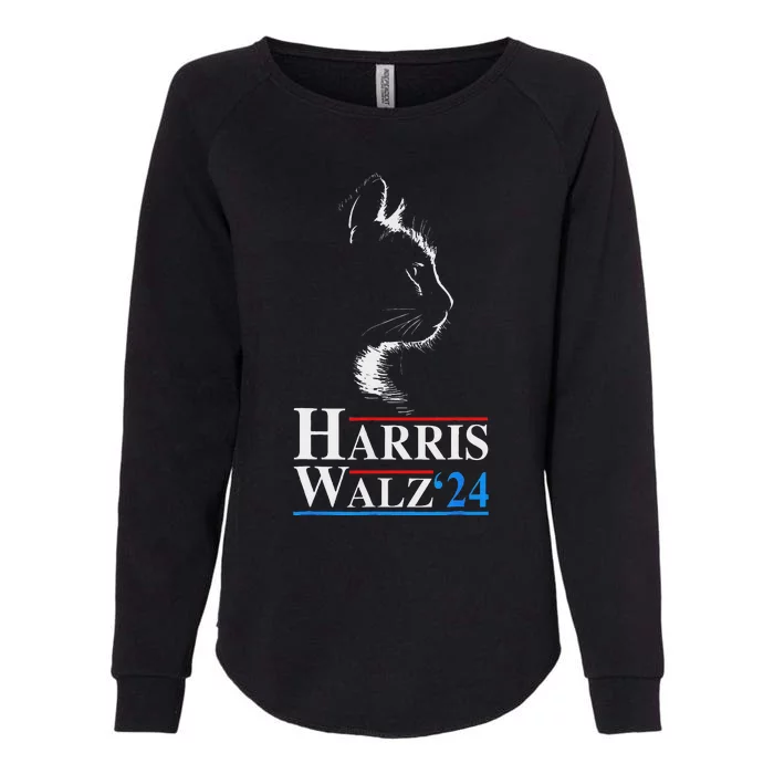 Kamala Harris Walz 2024 Cat Funny Vp Vice President Election Womens California Wash Sweatshirt