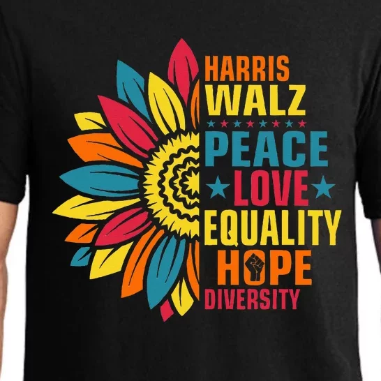 Kamala Harris Waltz Peace Love E Hope Diversity Pajama Set