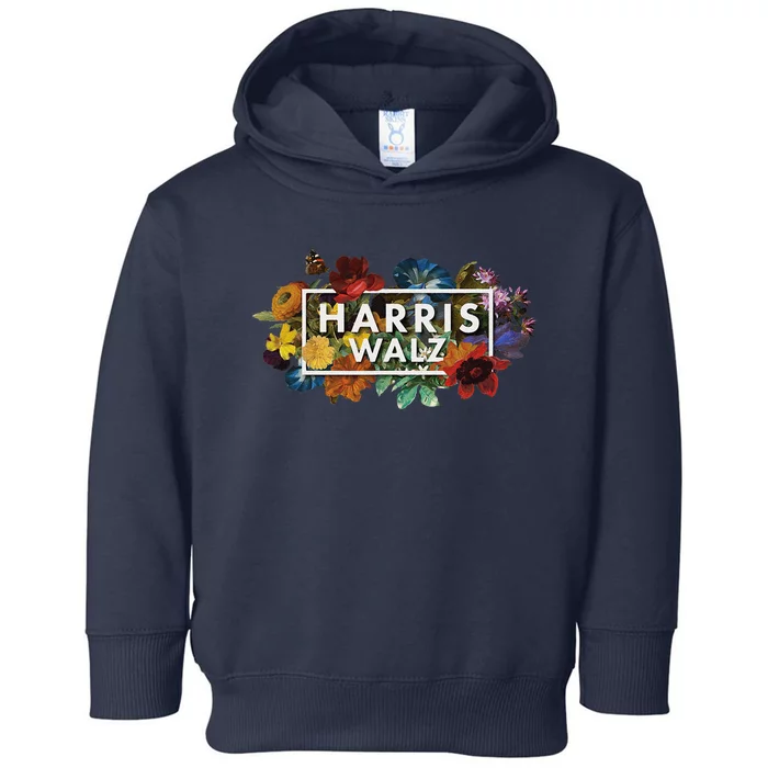 Kamala Harris Walz 2024 Floral Flowers Box Harris Waltz 2024 Toddler Hoodie