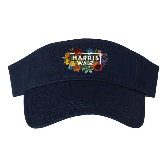 Kamala Harris Walz 2024 Floral Flowers Box Harris Waltz 2024 Valucap Bio-Washed Visor