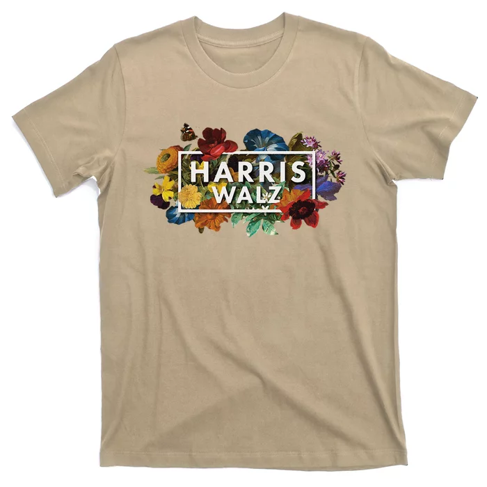 Kamala Harris Walz 2024 Floral Flowers Box Harris Waltz 2024 T-Shirt