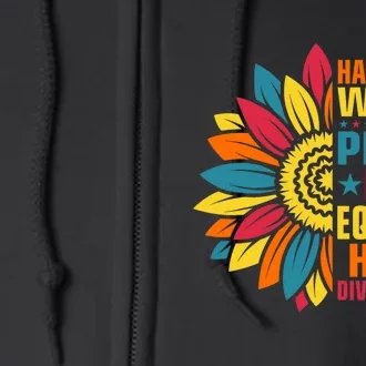 Kamala Harris Waltz Peace Love E Hope Diversity Full Zip Hoodie