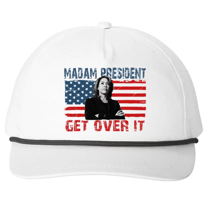 Kamala Harris Won The Elections 2024 Get Over It Snapback Five-Panel Rope Hat