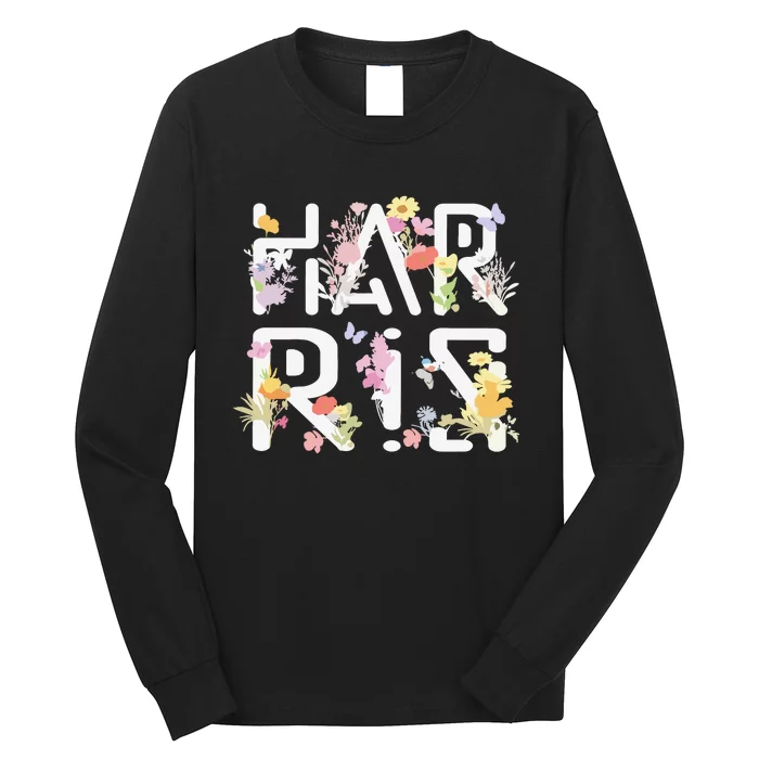 Kamala Harris Wildflower Floral Feminine First Female President 24 Long Sleeve Shirt