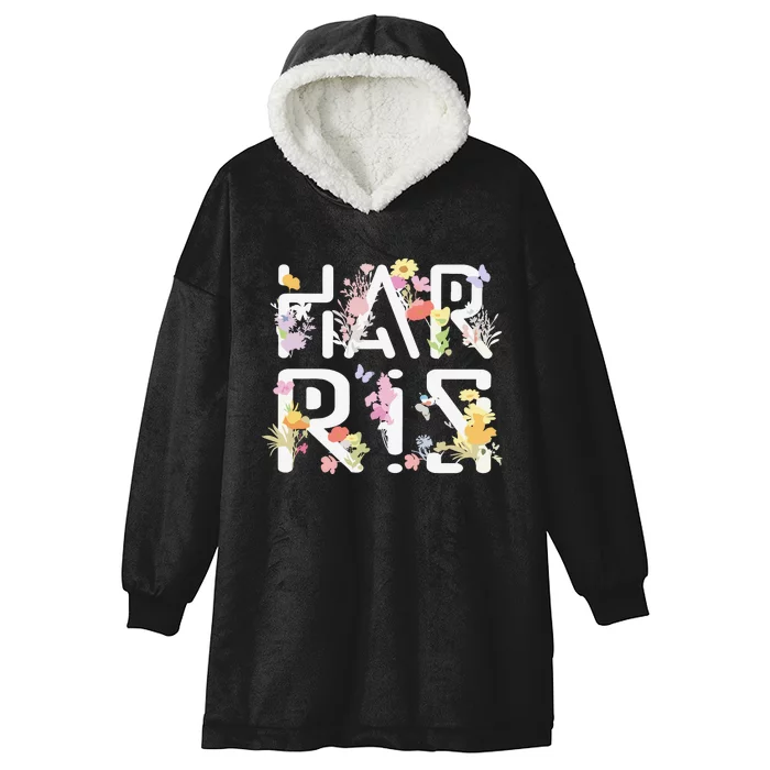 Kamala Harris Wildflower Floral Feminine First Female President 24 Hooded Wearable Blanket