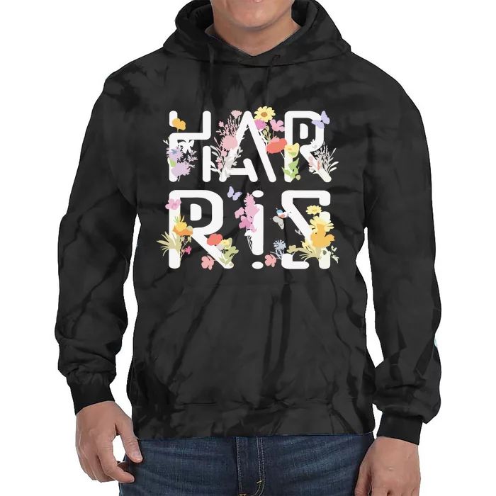 Kamala Harris Wildflower Floral Feminine First Female President 24 Tie Dye Hoodie