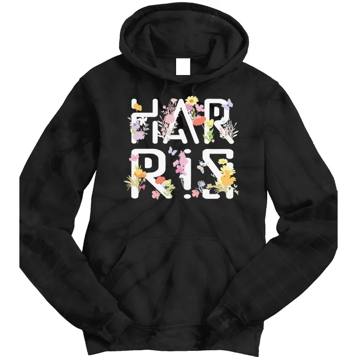 Kamala Harris Wildflower Floral Feminine First Female President 24 Tie Dye Hoodie