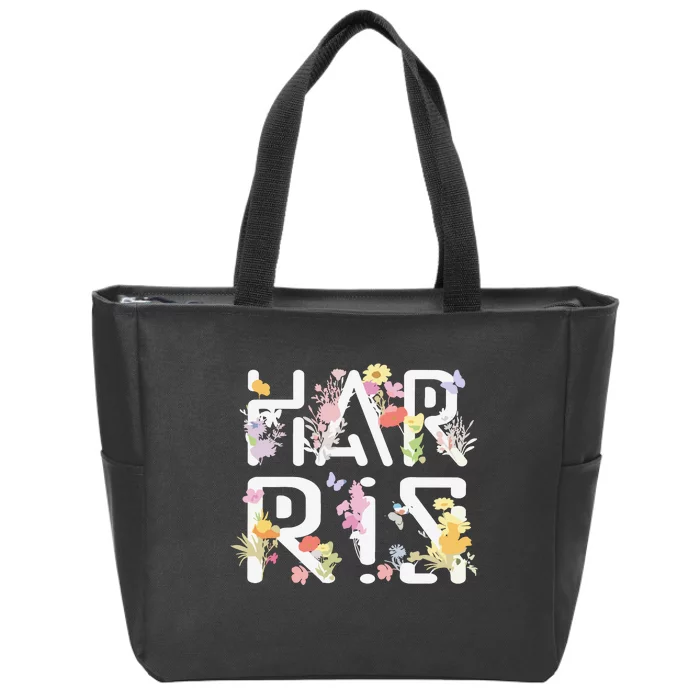 Kamala Harris Wildflower Floral Feminine First Female President 24 Zip Tote Bag