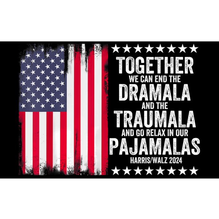 Kamala Harris Walz 2024 We Can End Dramala Traumala Bumper Sticker