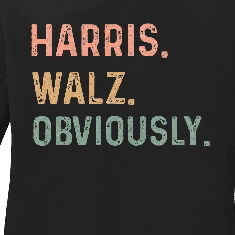 Kamala Harris Walz Obviously Ladies Long Sleeve Shirt