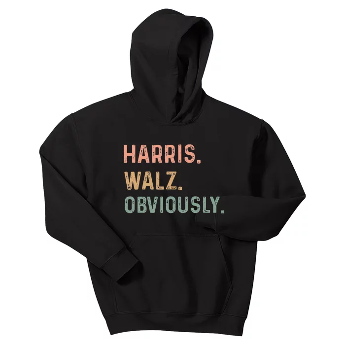 Kamala Harris Walz Obviously Kids Hoodie