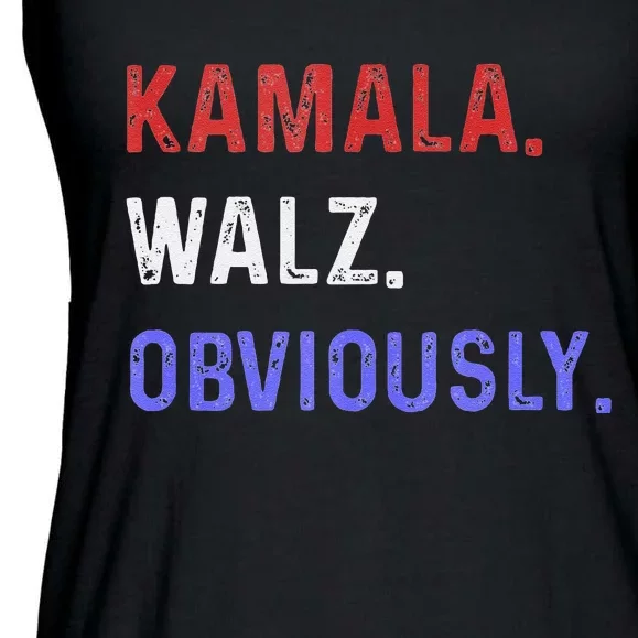 Kamala Harris Walz Obviously 2024 Ladies Essential Flowy Tank