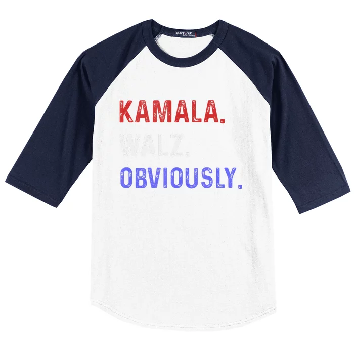 Kamala Harris Walz Obviously 2024 Baseball Sleeve Shirt