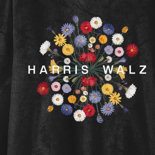 Kamala Harris Waltz Harris Walz Flower Mandala Central Bloom Hooded Wearable Blanket