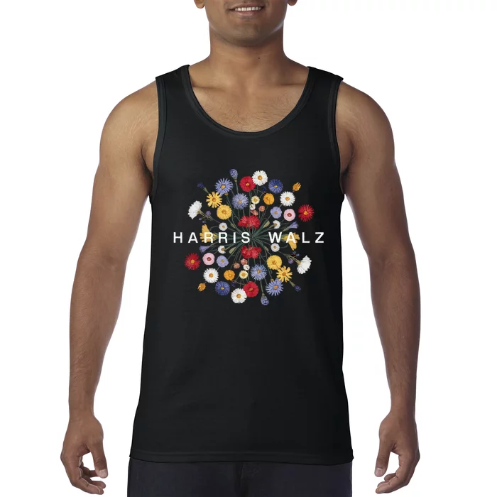 Kamala Harris Waltz Harris Walz Flower Mandala Central Bloom Tank Top