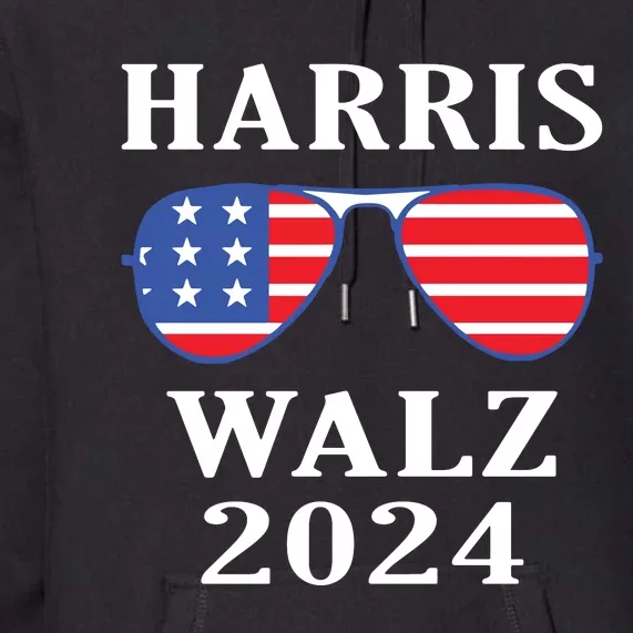 Kamala Harris Waltz American Flag Premium Hoodie