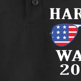 Kamala Harris Waltz American Flag Dry Zone Grid Performance Polo