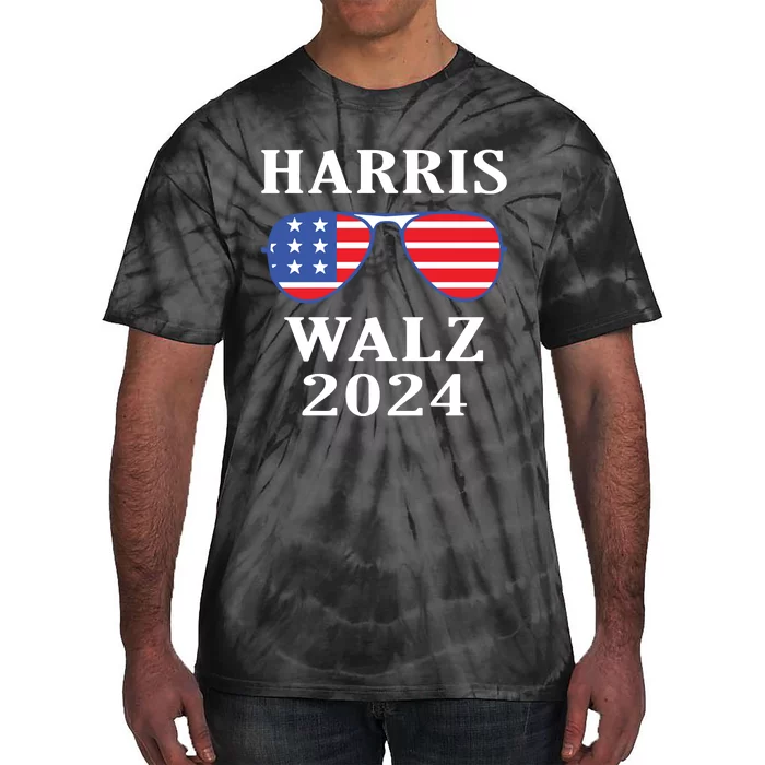 Kamala Harris Waltz American Flag Tie-Dye T-Shirt