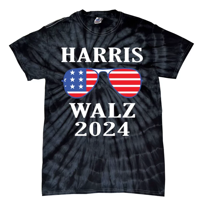 Kamala Harris Waltz American Flag Tie-Dye T-Shirt