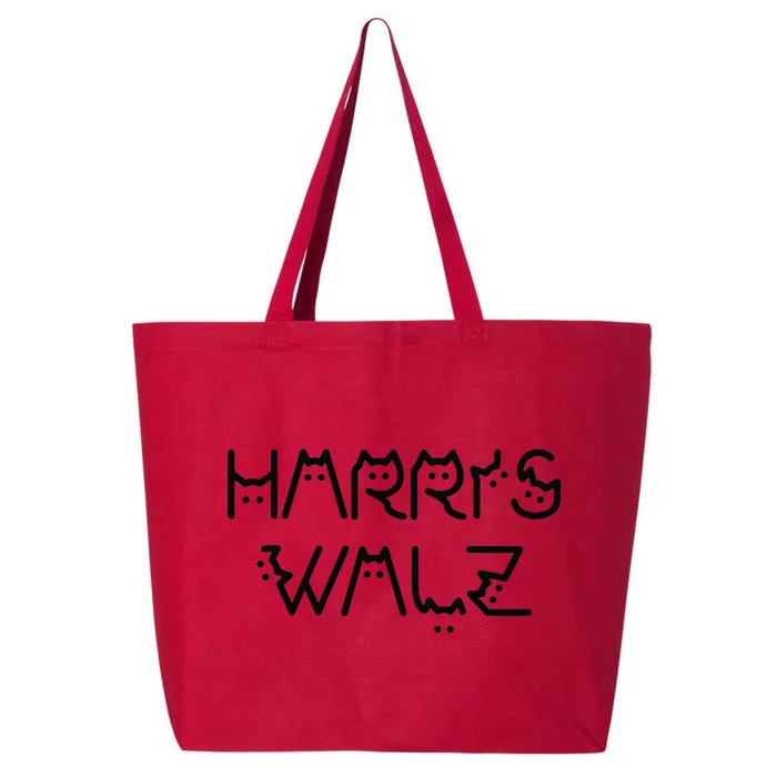 Kamala Harris Walz Waltz 2024 Cat Lettering Positive Funny 25L Jumbo Tote