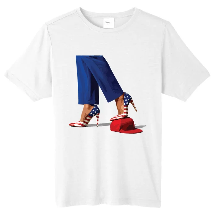 Kamala Harris With High Heels Stepping On Red Hat ChromaSoft Performance T-Shirt