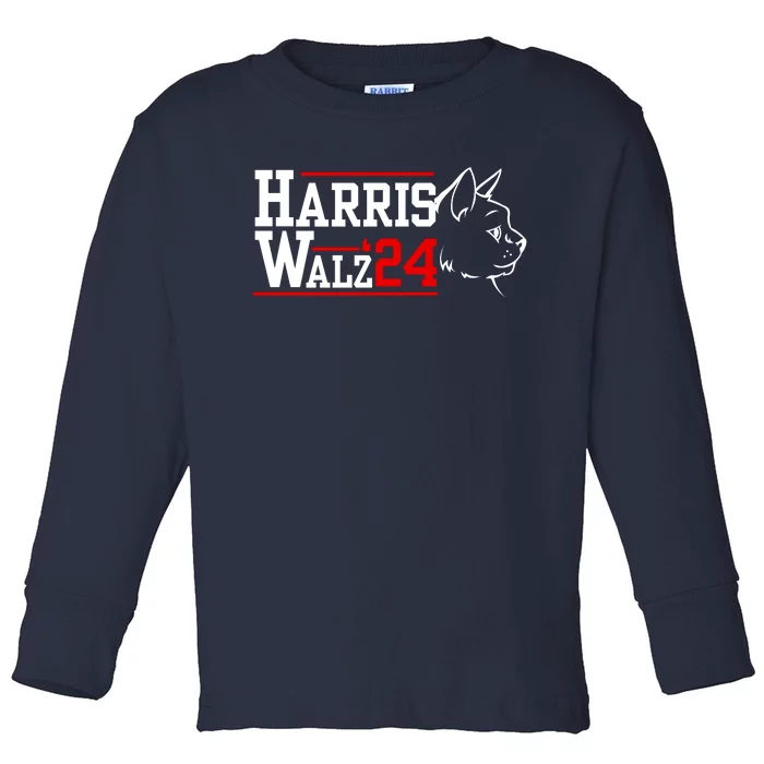 Kamala Harris Waltz Walz 2024 Presidential Toddler Long Sleeve Shirt