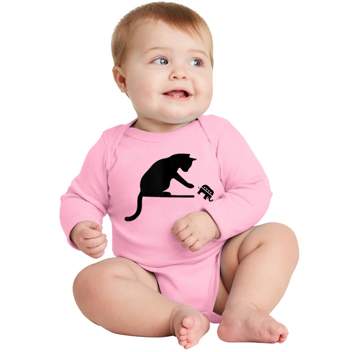 Kamala Harris Walz 2024 Harris Waltz Vp President Cat Ladies Baby Long Sleeve Bodysuit