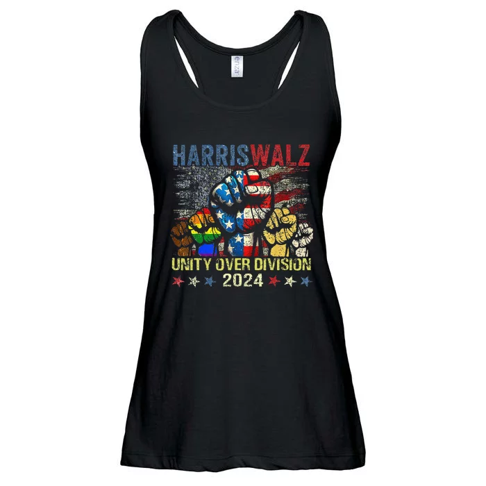 Kamala Harris Walz Waltz 2024 Unity Over Division Ladies Essential Flowy Tank