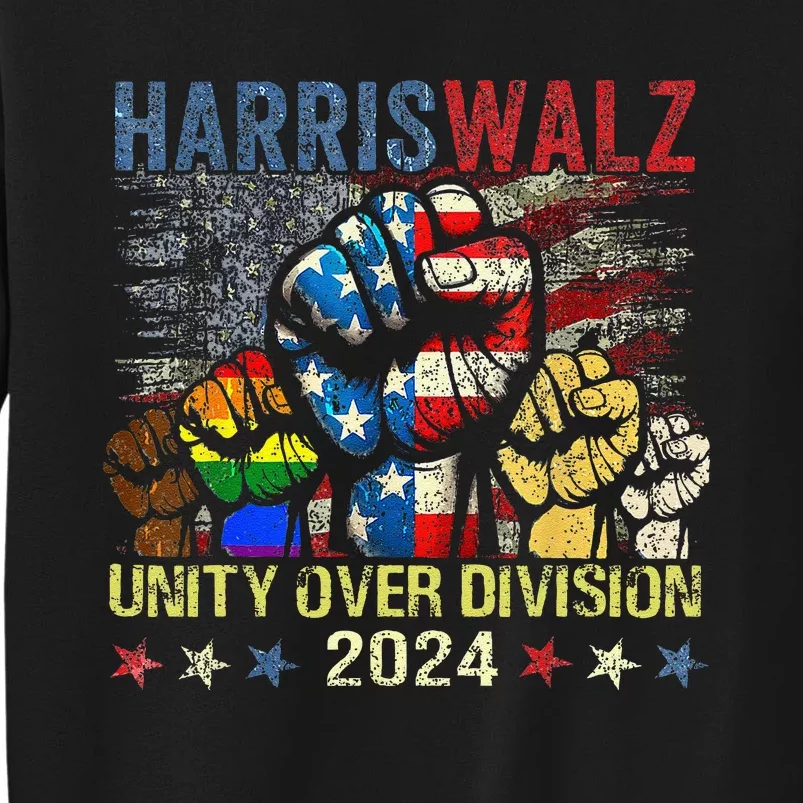 Kamala Harris Walz Waltz 2024 Unity Over Division Tall Sweatshirt