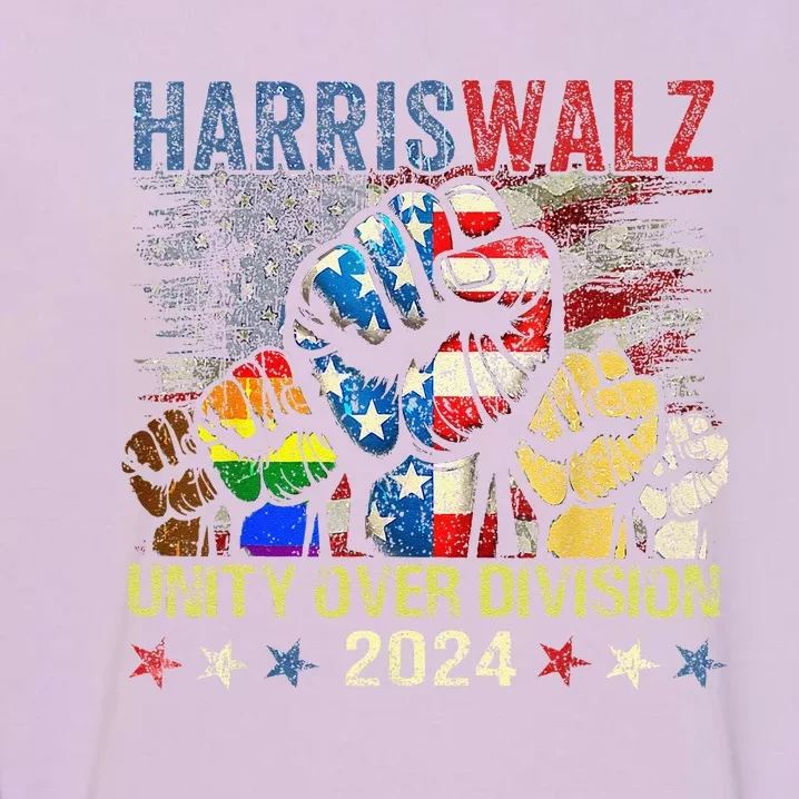 Kamala Harris Walz Waltz 2024 Unity Over Division Garment-Dyed Sweatshirt