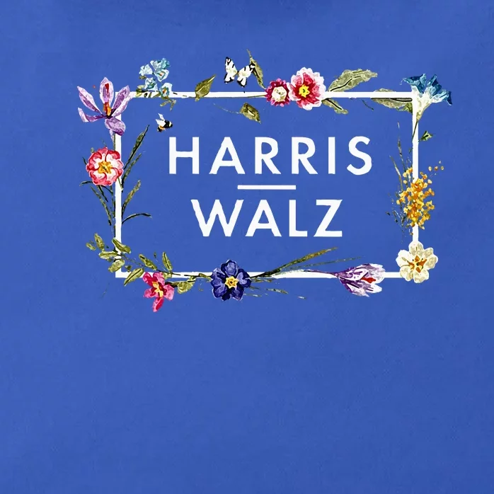 Kamala Harris Walz 2024 Floral Flowers Zip Tote Bag