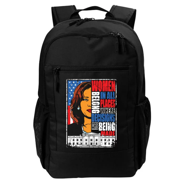 Kamala Harris Women Belong In Place Where Decisions Are Made Daily Commute Backpack