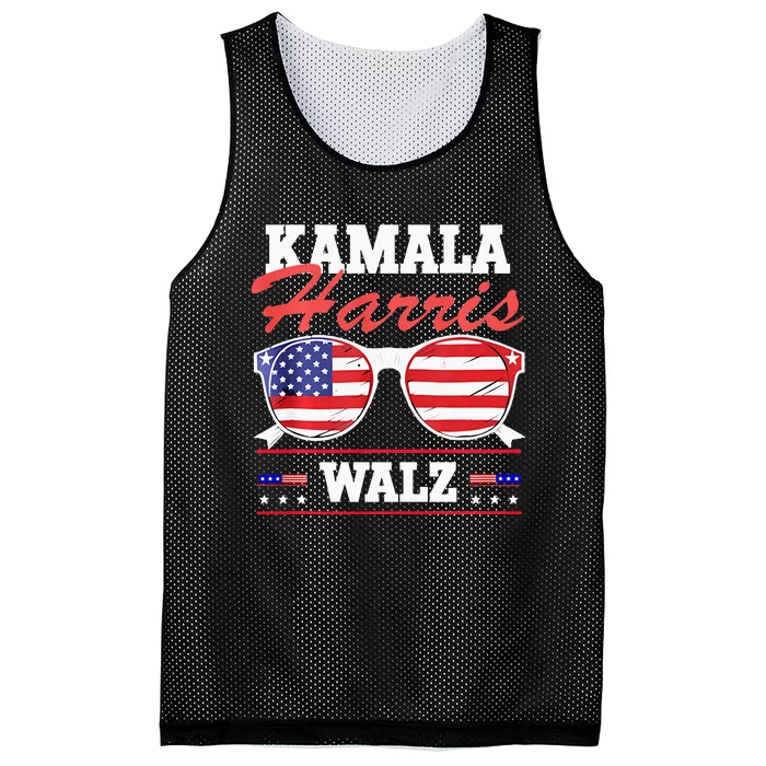 Kamala Harris Waltz American Flag Mesh Reversible Basketball Jersey Tank