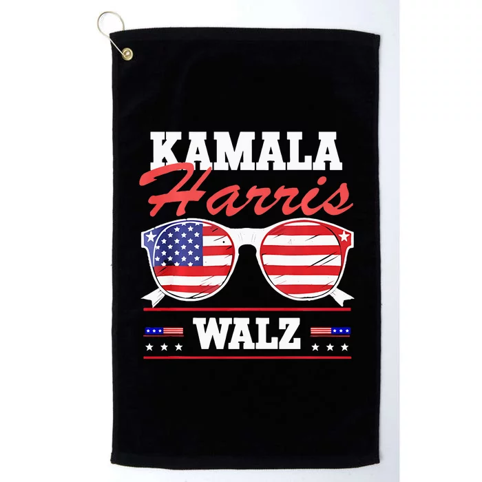 Kamala Harris Waltz American Flag Platinum Collection Golf Towel