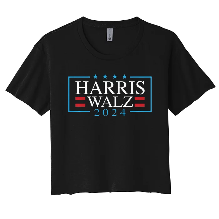 Kamala Harris Walz 2024 President Election Vote Usa Design Women's Crop Top Tee