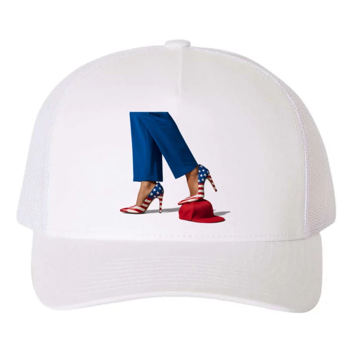 Kamala Harris With High Heels Stepping On Red Hat Yupoong Adult 5-Panel Trucker Hat