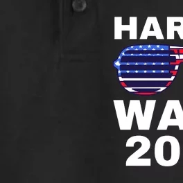 Kamala Harris Waltz American Flag Dry Zone Grid Performance Polo