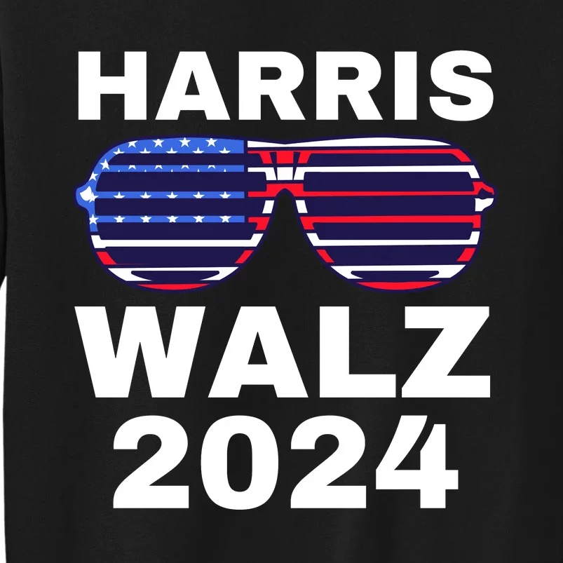 Kamala Harris Waltz American Flag Tall Sweatshirt