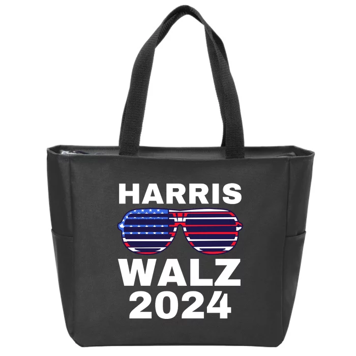 Kamala Harris Waltz American Flag Zip Tote Bag