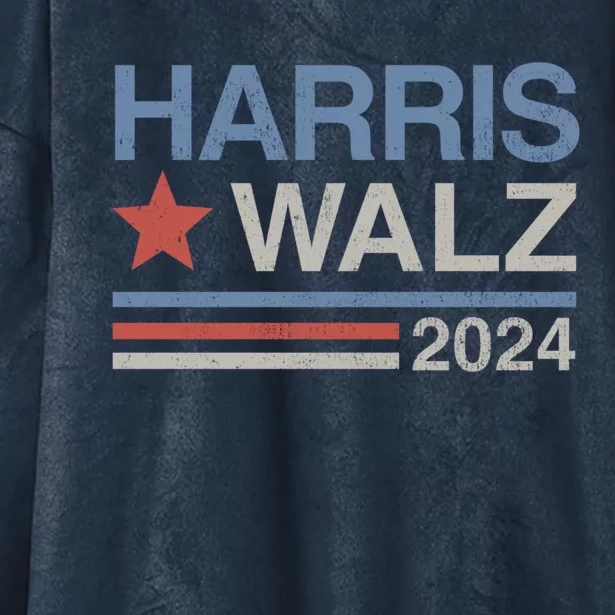 Kamala Harris Waltz 2024 Election Harris Tim Waltz 2024 Gift Hooded Wearable Blanket