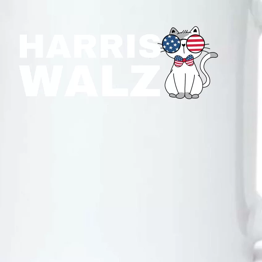 Kamala Harris Walz American Flag Cat Black Color Changing Mug