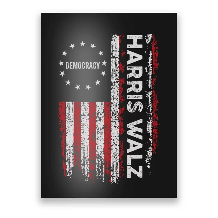 Kamala Harris Walz 2024 Harris Waltz Vp President 47th Flag Poster