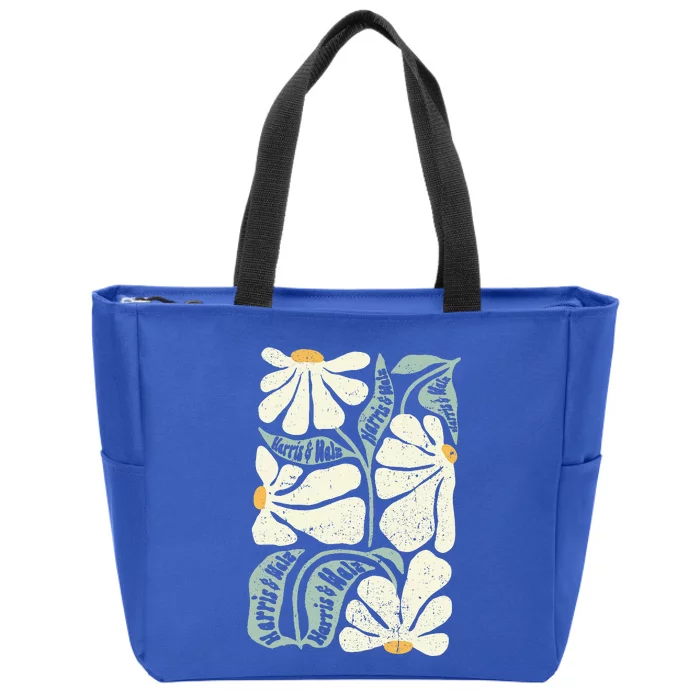 Kamala Harris Waltz Hand Drawn Flower Brighter Tomorrow 2024 Zip Tote Bag