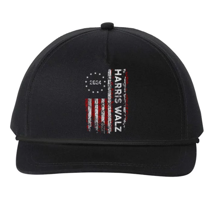 Kamala Harris Walz 2024 Harris Waltz Vp President 47th Flag Snapback Five-Panel Rope Hat