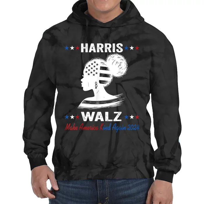 Kamala Harris Walz 2024 Make America Kind Again Harris Waltz Tie Dye Hoodie