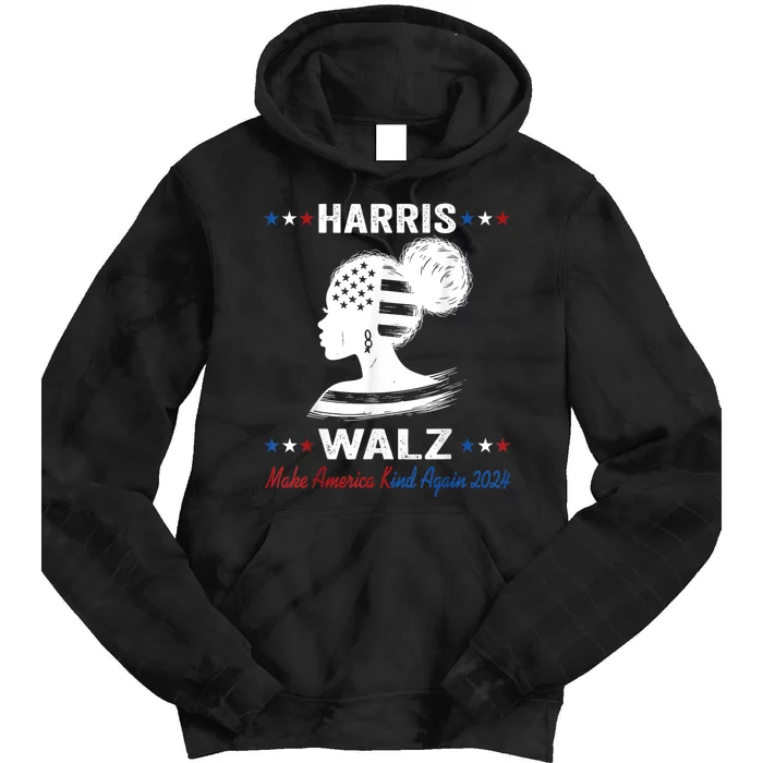 Kamala Harris Walz 2024 Make America Kind Again Harris Waltz Tie Dye Hoodie